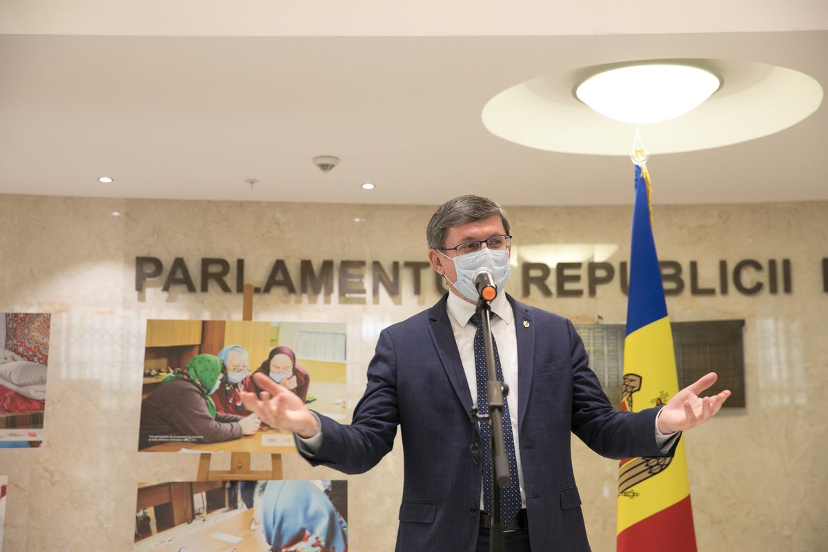 UNFPAMoldova's tweet photo. Advocating 4 healthy ageing &amp; intergenerational programs in the @Parliament_RM - a photo exhibition  on digital abilies of older persons launched today in the @Parliament_RM by #UNFPA @SwissDevCoop @FMoldcell @HelpAge.🙏Mr. Igor Grosu, @DanPerciun, MPs who support our initiative! https://t.co/Xd4lxiAusu