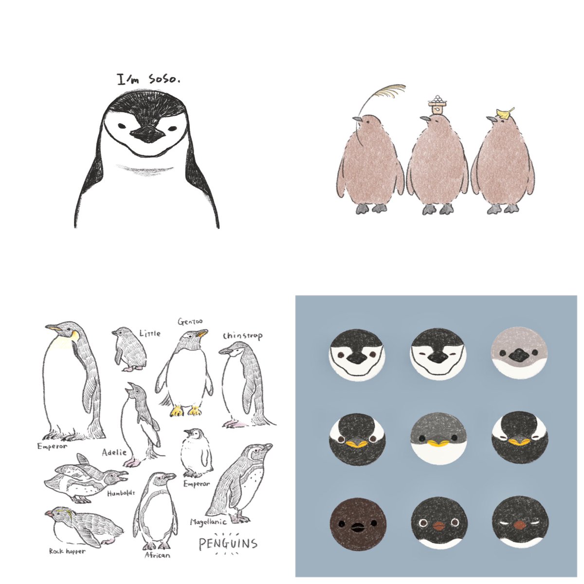 ペンギン描くの飽きないなあ🐧
#今月描いた絵を晒そう #ペンギン 