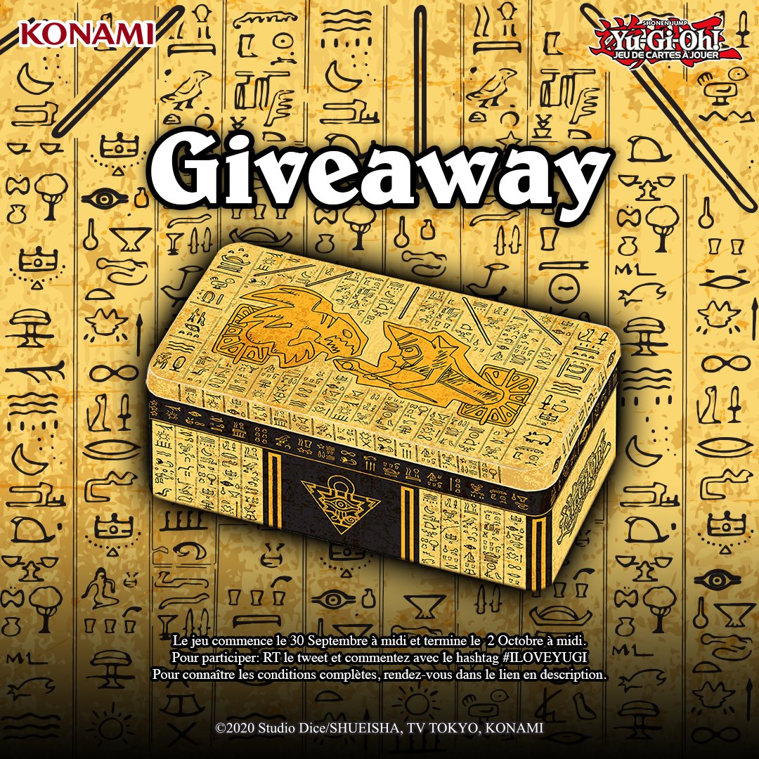 KONAMIFR's tweet image. CONCOURS ! 🔥
Tentez de gagner une Tin 2021  !  (2 gagnants) #yugioh

Fin du concours Samedi 2 Octobre à midi !

Pour participer : 

- RT &amp;amp; Follow @KONAMIFR 
- Mettre #ILOVEYUGI en comm

Détails ici : tinyurl.com/jus5sfda

Bonne chance à tous !