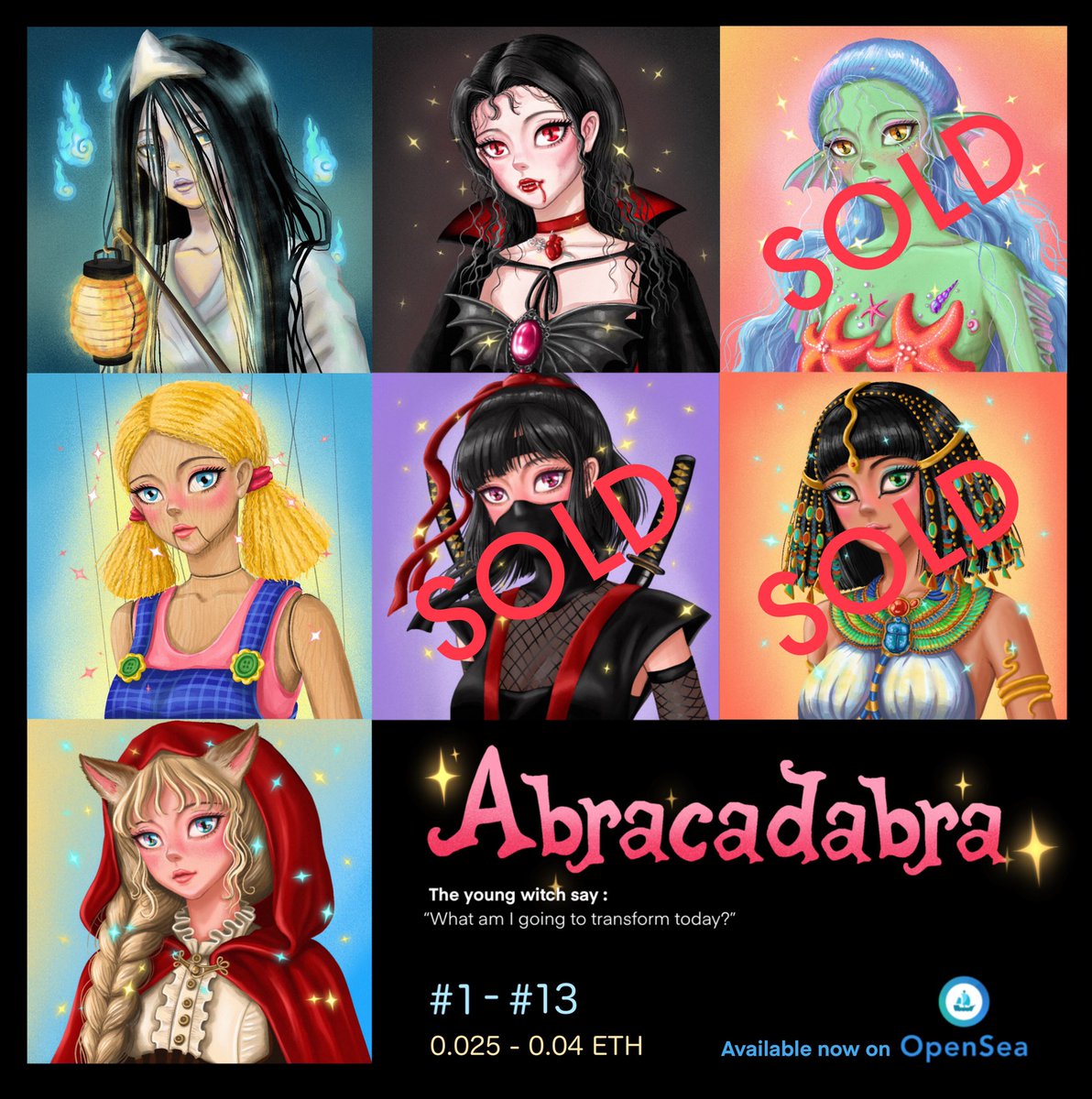 ᯓ★「 ✦ 𝑀 𝐼 𝐷 𝑆 𝐼 𝐺 𝑁 ✦ 」🧸ྀི (@midsignn17) on Twitter photo ⚡️New drop⚡️
🧜🏻♀️“Abracadabra Girls” Collection🧛🏻 
The young witch say : What am I going to transform today?…🪄✨
Check out this on <a href="/opensea/">OpenSea</a> 
opensea.io/collection/abr…
#NFTCommunity #nftcollector #NFTartist #NFTTHAILAND #NFTs ⚡️New drop⚡️
🧜🏻♀️“Abracadabra Girls” Collection🧛🏻 
The young witch say : What am I going to transform today?…🪄✨
Check out this on <a href="/opensea/">OpenSea</a> 
opensea.io/collection/abr…
#NFTCommunity #nftcollector #NFTartist #NFTTHAILAND #NFTs