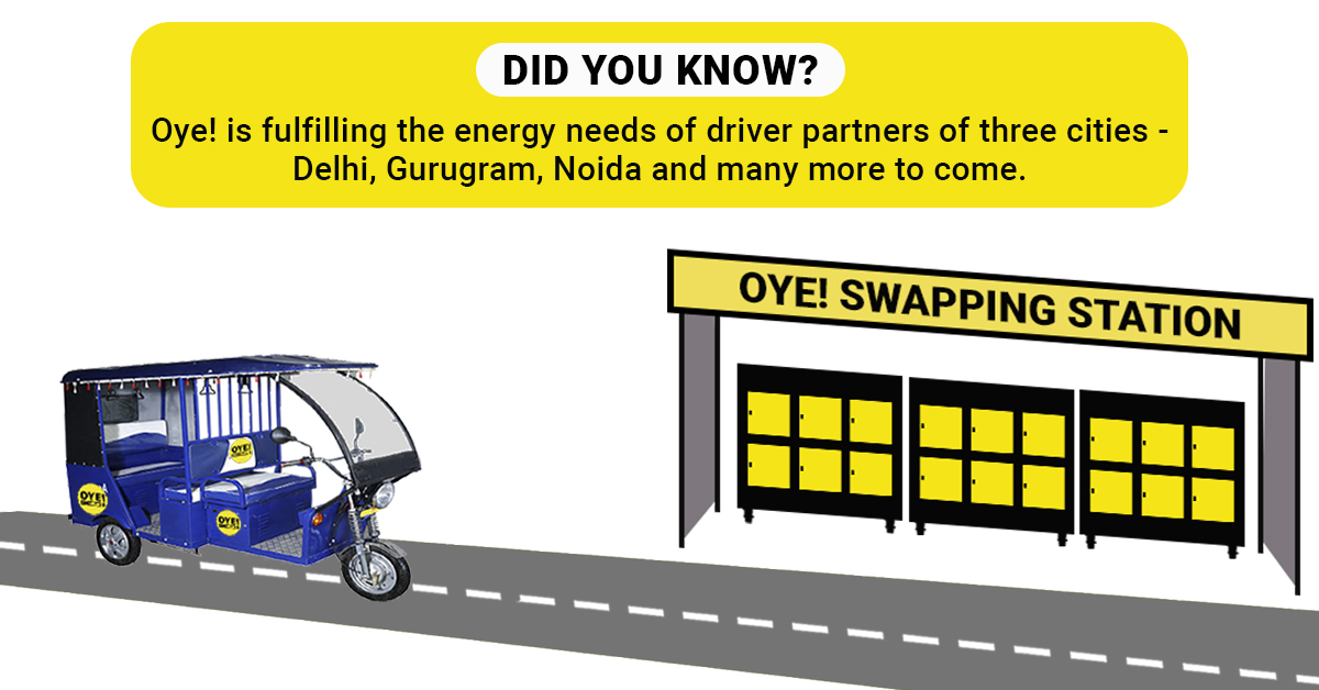 oyerick's tweet photo. Providing EV swap solutions in 3 cities and many more to go! ✅
#OyeEnergy #CleanEnergy #batteryswapping #SwappingStation #Swapping #OyeRickshaw #DriverPartners #Startup #DidYouKnow #EV #electricmobility #erickshaw https://t.co/Tv8ORppg2z