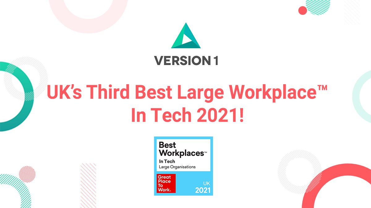 We are honoured to be recognised by @GPTW_UK as the UK's 3rd Best Large Workplaces in #Tech 2021! 🎉 We take pride in our tech services and bringing the best experience to our customers, but none of this would be possible without the Version 1 team – congratulations to you all!