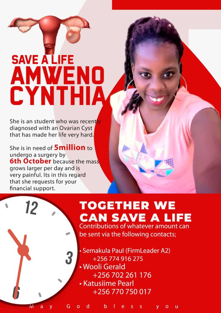 Latigi_Lamaro's tweet photo. Amweno Cynthia is a LDC student in the 2019/2020 intake. We are kindly seeking for your support to save her life. Any form of support is appreciated🙏🏾 You can send your contribution to the listed numbers. 
#SaveCynthia https://t.co/smQoSEbcjm