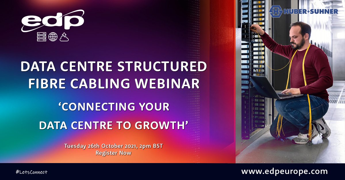edpeurope's tweet photo. Register for our FREE to attend #DataCentre Structured #FibreCabling #Webinar 'Connecting Your Data Centre To Growth' in conjunction with @HuberSuhner. Find out how adopting a #StructuredCabling approach can improve #DataCentres - https://t.co/86o4cDI26W
#LetsConnect #EDPEurope https://t.co/QqG90yrxVc