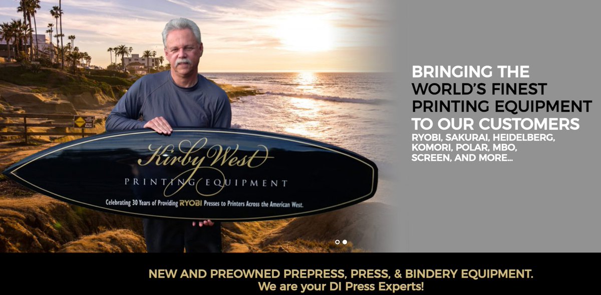 ArizonaSign's tweet photo. NEW MEMBER — KirbyWest Printing Equipment, Inc. was established in 2009 and provides new and preowned prepress, press, and bindery equipment. They are based in Scottsdale. For more information please visit https://t.co/Henv5PpyMr. https://t.co/Dm7sgvKlso
