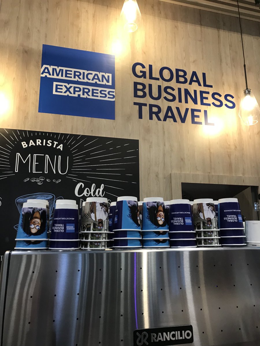 amexgbt's tweet photo. At #btseurope? Join us at stand BTSC120 and our baristas will serve up your hot beverage of choice. Then come back from 3pm for a celebration of being back together in person. #BackToBlueSkies https://t.co/tn9NilDDjs