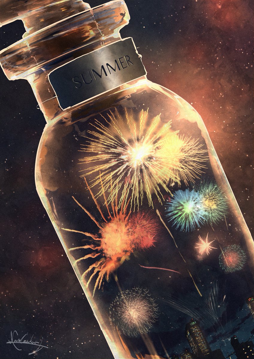 fireworks no humans bottle sky signature night star (sky)  illustration images