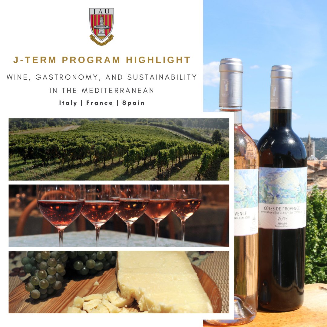 Students in the WINE, GASTRONOMY, AND SUSTAINABILITY OF THE MEDITERRANEAN J-Term program will travel to Italy, France, and Spain from December 29, 2021 through January 15, 2022.