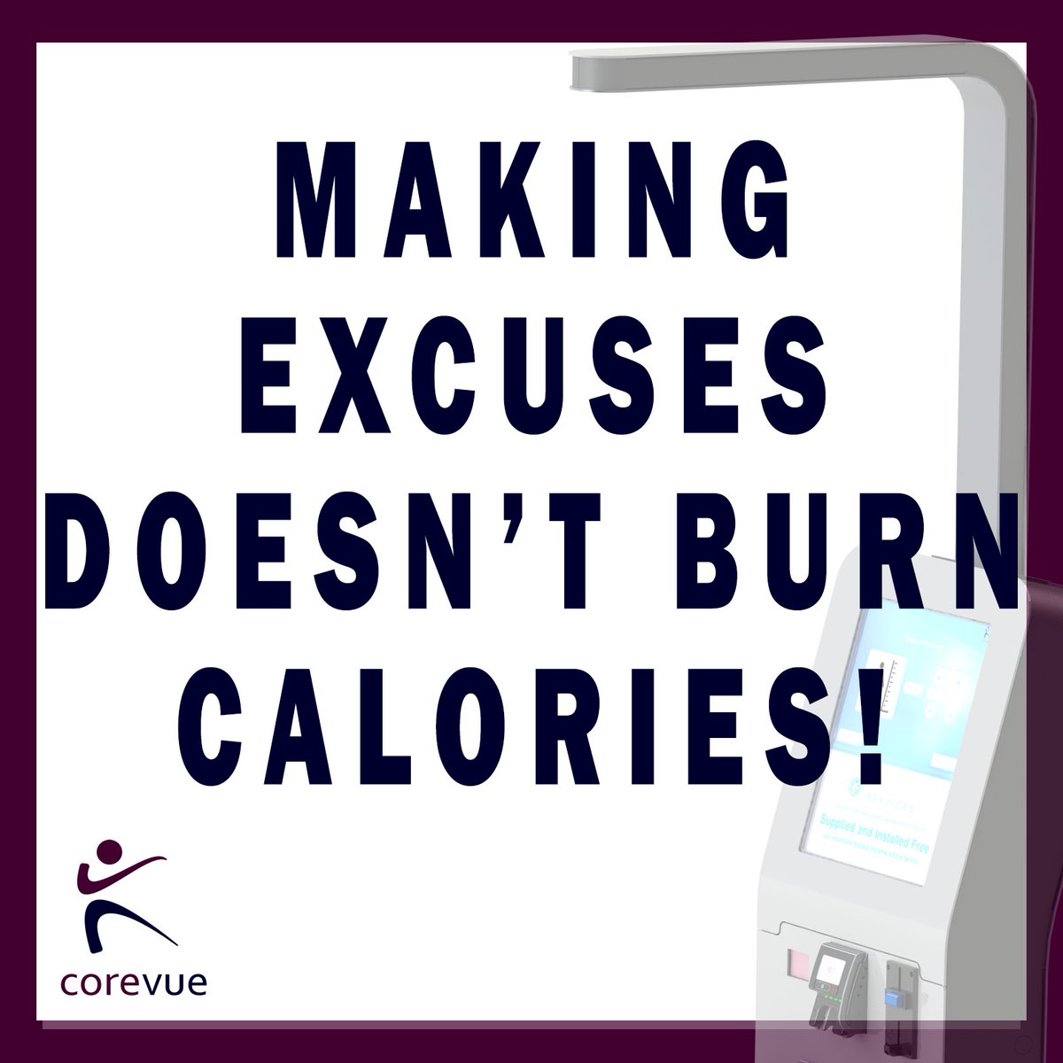 Making excuses is never the right way to go about achieving your goals, whether it be at the gym or anywhere else. Hard work pays off!
.
.
.
#corevue #thursdaymotivation #motivation #healthcheckservices #fitnessmotivation #motivationalquotes #inspiration #quotes #workout #gym
