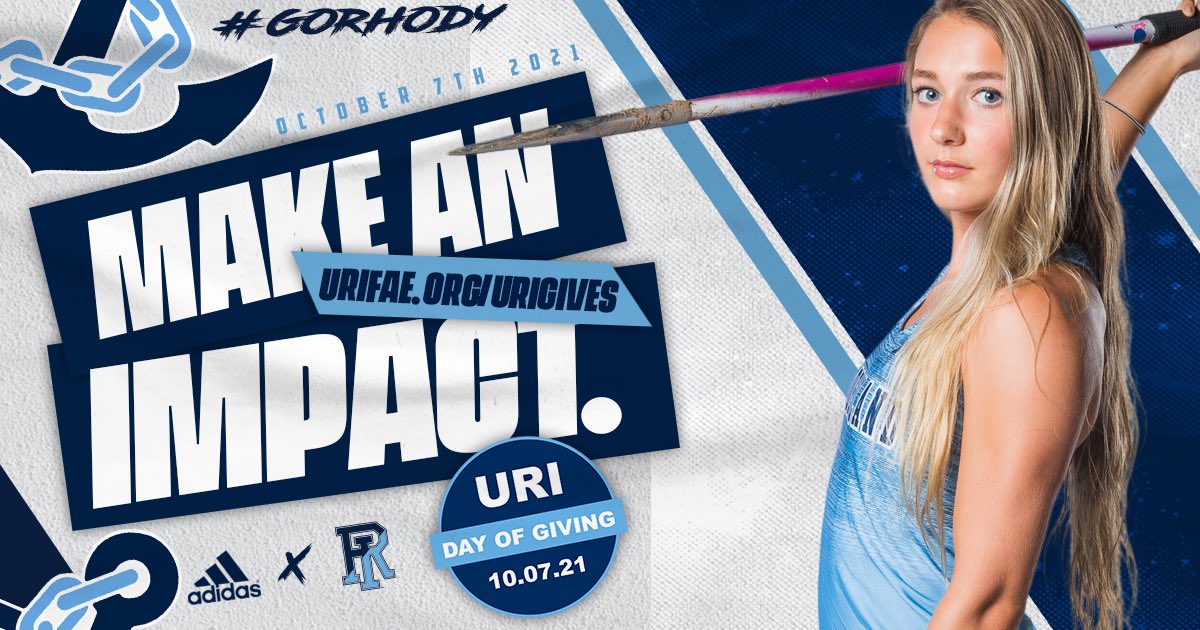 We are one week away from URI Day of Giving and your support will continue to enhance our teams academic and athletic success! #URIDayofGiving #GoRhody 
urifae.org/urigives
🗓 10.7.21