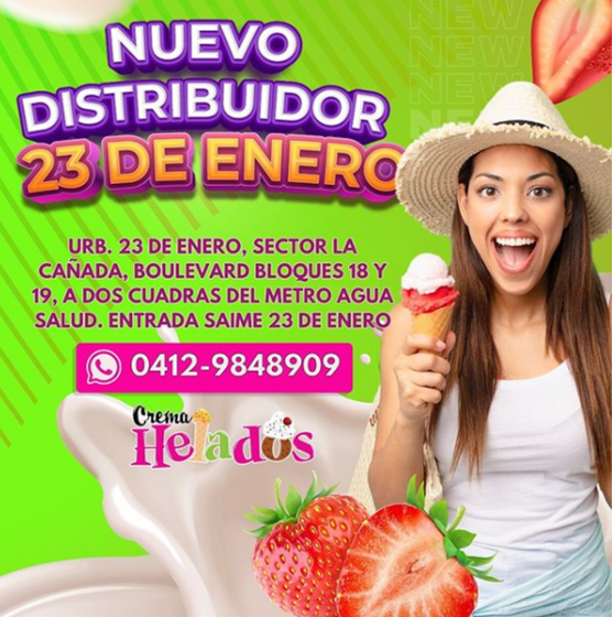 cremaheladosve's tweet photo. ¡Más cerca de ti! 😍👏 Ahora tenemos sede en 23 de Enero, 🎉 Disfruta de todas nuestras promociones soy #cremaheladolovers https://t.co/DGBHebUiRO