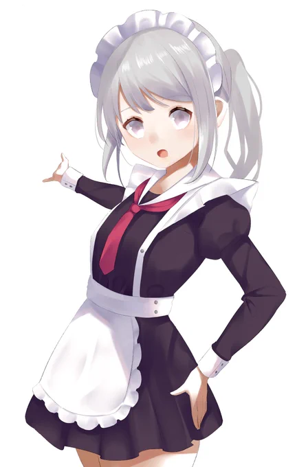 #絵描きさんと繋がりたい 銀髪のメイドさん 