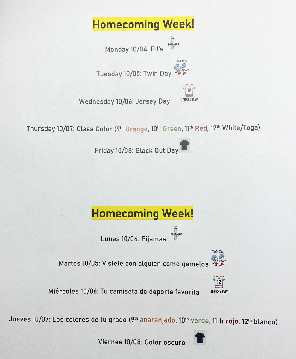 Ms_Gonzalez1's tweet photo. Homecoming Week!! 10/04-10/08 

@AHS_ESOL @AtomsStuServ https://t.co/OdEqUod4S5