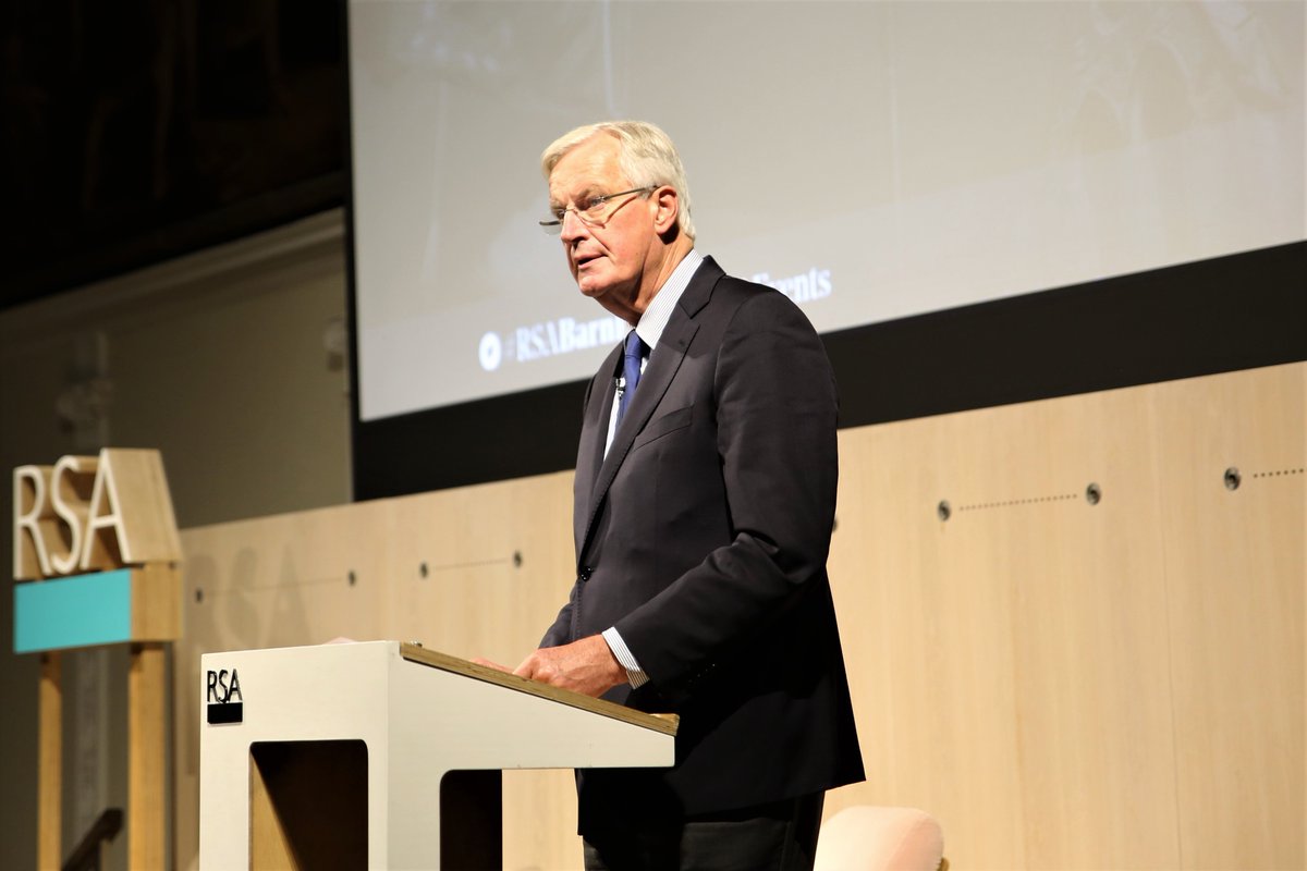 If you missed our event yesterday with @MichelBarnier, you can now download and listen to the podcast 🎙️ bit.ly/2YdaN22 #RSABarnier