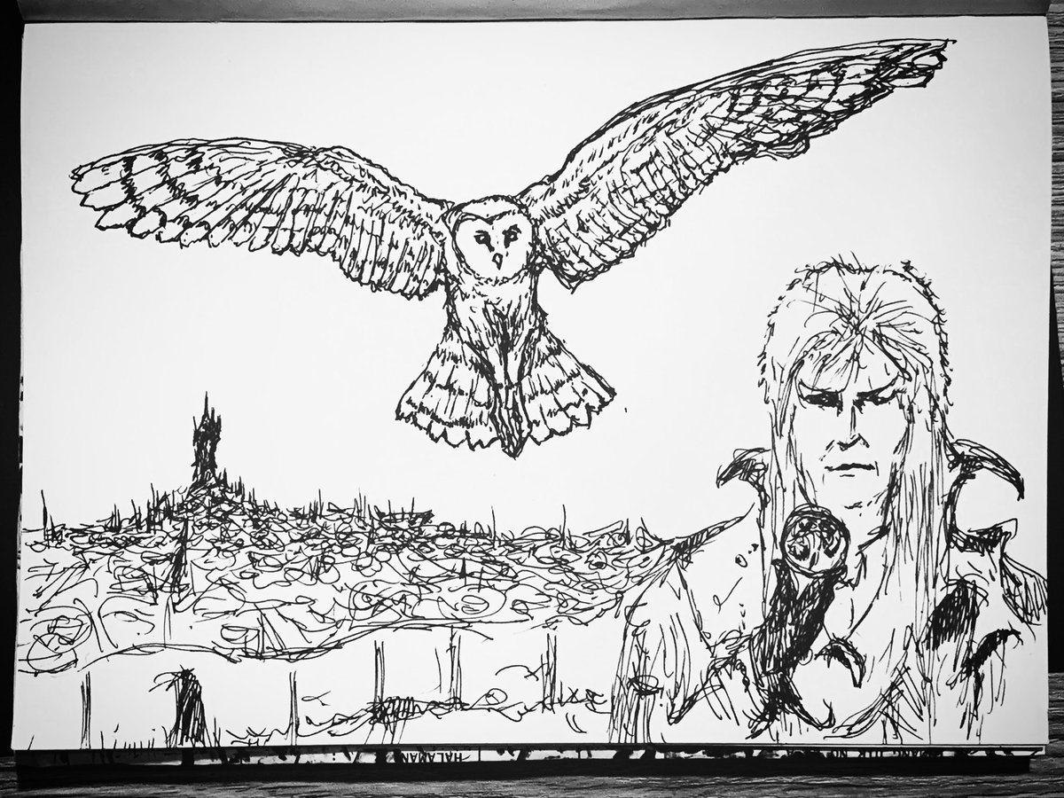 dengkhulx13's tweet photo. #davidbowie #labyrinth #barnowl #flying #spreadout #fanart #drawing #illustration #fantasy #mannillustration #scifi #movie #jimhenson #moebius #artwork #doodle #goblinking #movie #art #rbsantosa #chrisx #addsign #imagination #neverstopexploring. In 18 minutes. #indonesia #lineart https://t.co/T2MvTMDhf9