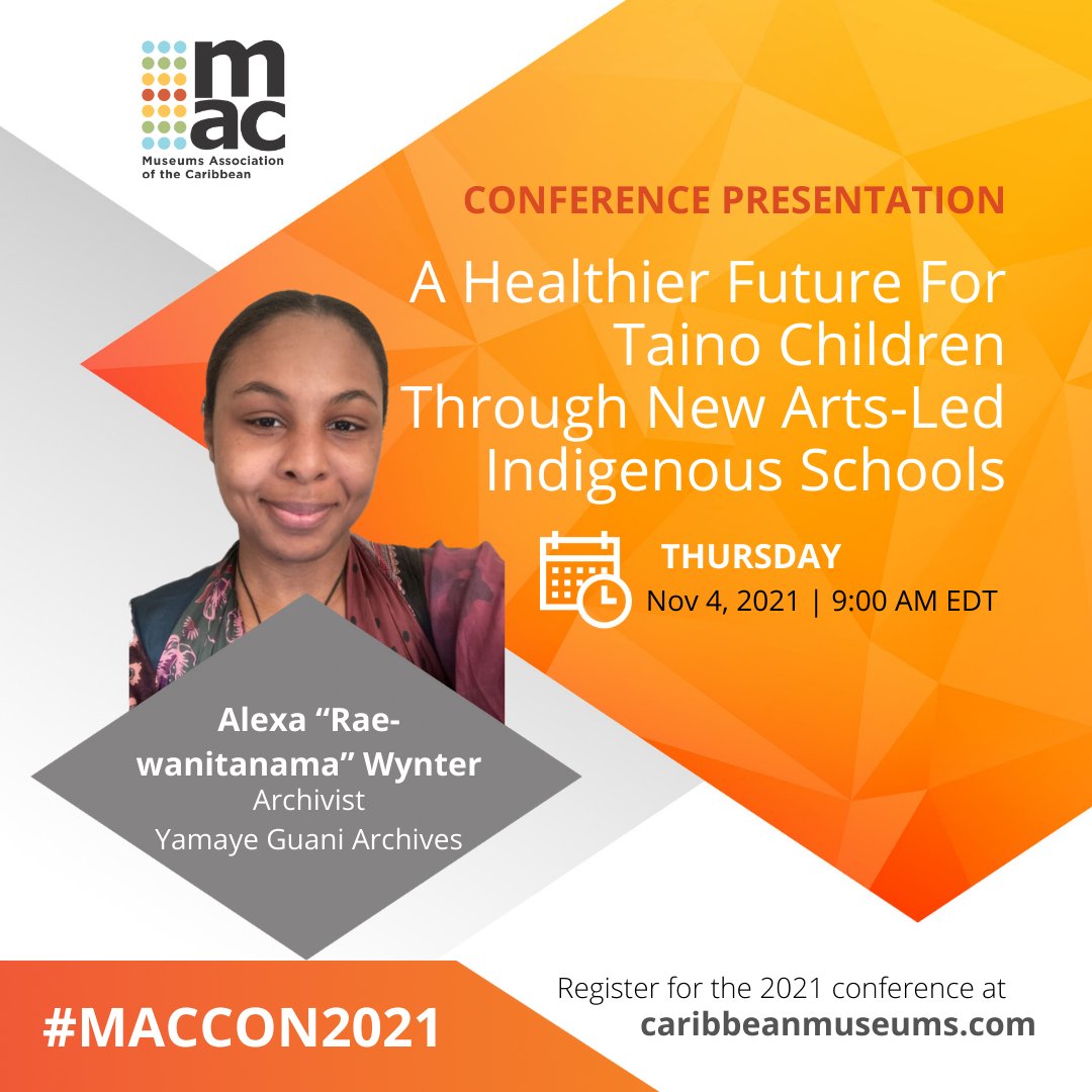 It's day 33 and we're counting down the days to our 2021 conference by announcing some of our special programs and presentations. Have you signed up?

Join us as archivist Alexa "Rae-Wanitanama' Winter discusse... caribbeanmuseums.com/maccon2021/reg…

#maccon2021 #caribbeanmuseums #caribemuse
