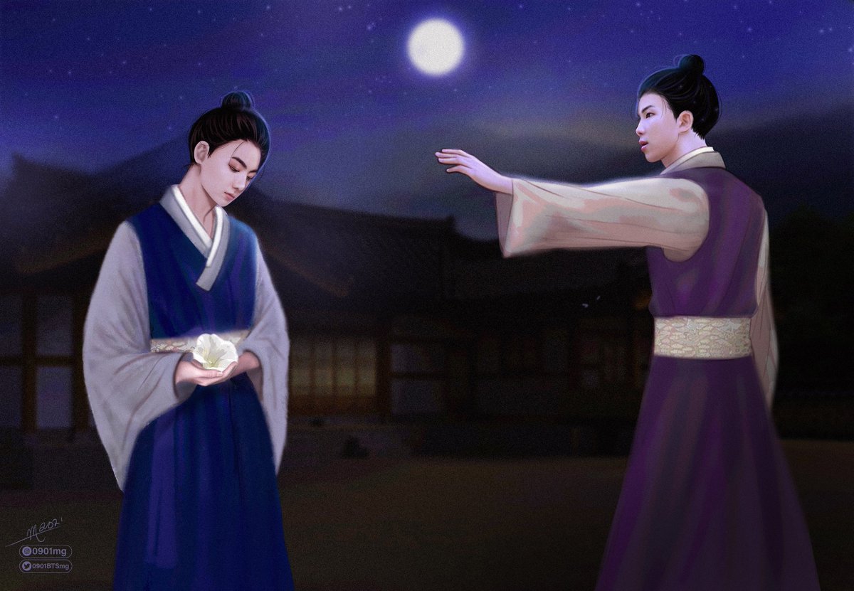 🌙🌺 moonflower

💫 namkook, 23.2k
💫 #SeptemberStarlight, Day 6: historical
💫 star-crossed lovers, angst, ⚠️mcd⚠️
💫 Rated M

archiveofourown.org/works/34116661

Art by the lovely, talented @0901BTSmg ! ♡
Poster (below) by the amazing @virgofiction ! ♡