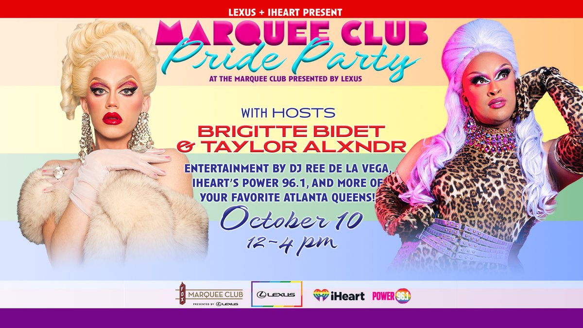 cl_atlanta's tweet photo. PRIDE NEWS:  Sunday, Oct. 10 @TheFoxTheatre with @ReedelaVega @BrigitteBidet @TAYLORALXNDR 
Likely to sell out. $54 includes fancy snack towers. 
https://t.co/oWqbNVPxNh #Atlantapride #prideatlanta https://t.co/Ya4SsOuxCy