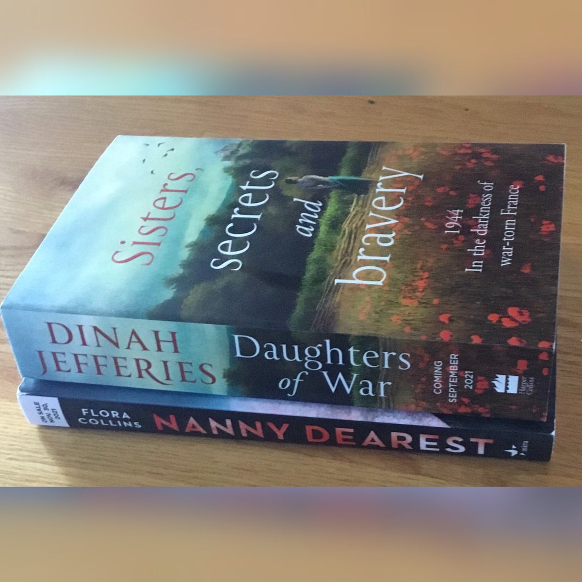 steph7149's tweet photo. Book mail is great! Thanks @HarperCollinsCa #booksofhcc #daughtersofwar #nannydearest #dinahjeffries #floracollins Daughters is out November 16 and Nanny is out November 30! https://t.co/HWRL00LzwD