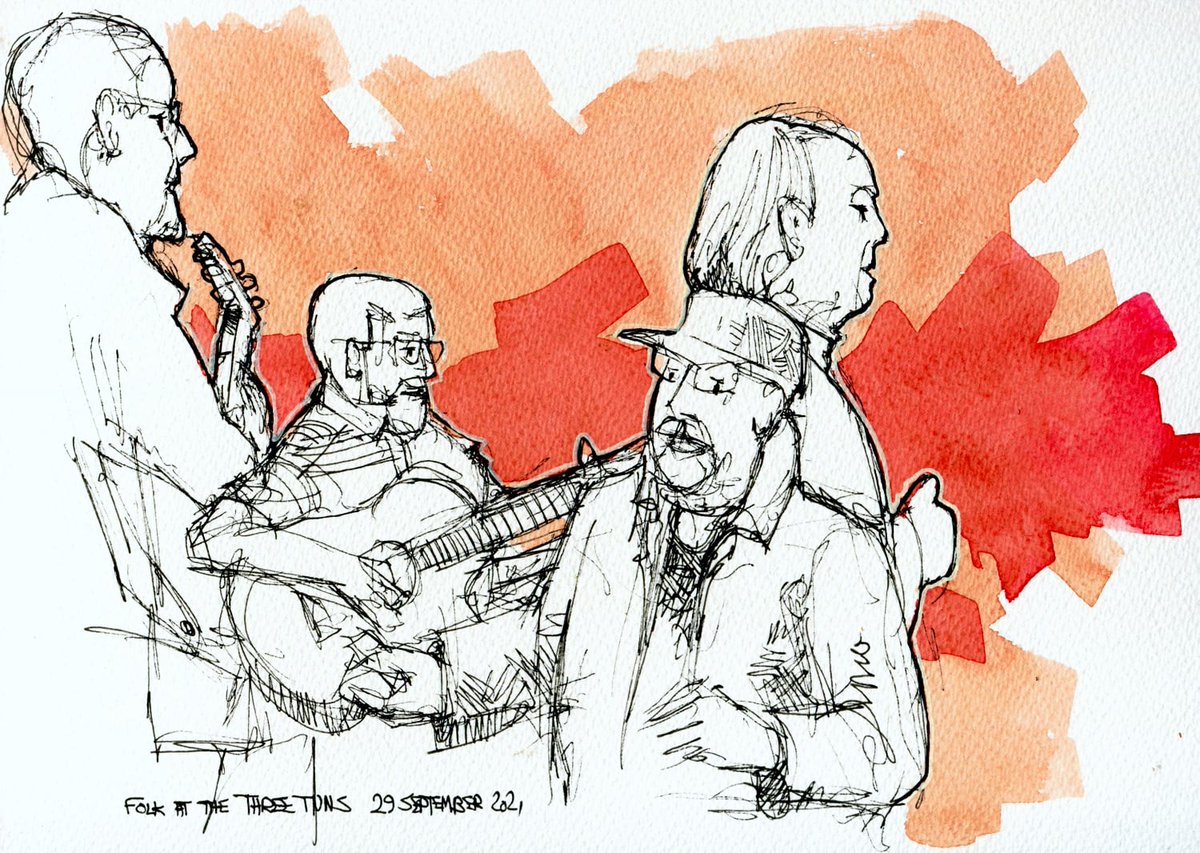 Yesterday's Folk Train was a great success, with singing on the train, and some lively entertainment in the Three Tuns. The Birmingham Urban Sketchers were there as well, and artists Chris Hammond and Tim Griffiths have very kindly let us share their work with you.