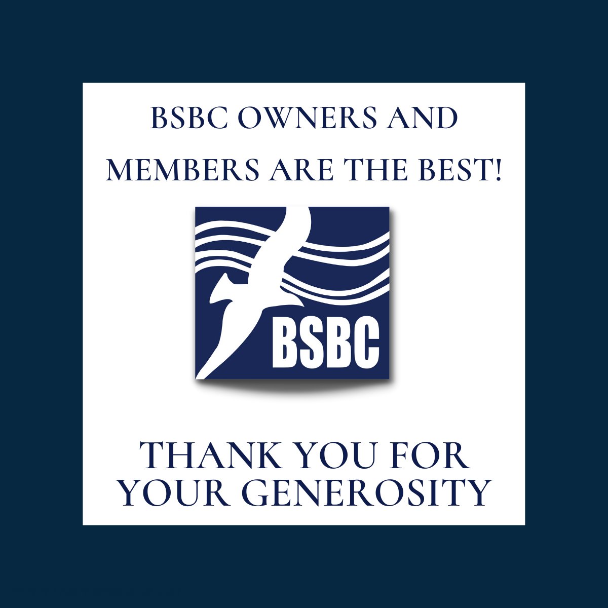 You did it! At last Sunday’s fundraiser, you donated a total of $5,450. If you were unable to participate you can still do so by sending a check to the Club made out to RI Community Food Bank.  Kudos and heartfelt thanks to our owners &amp; members.  #BSBC #HelpingOthers