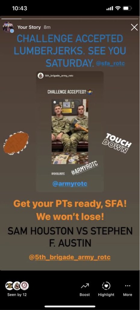 shsuArmyRotc's tweet photo. @shsuArmyRotc @5thBrigadeROTC @sfa_rotc https://t.co/0uYDMQC2gV
