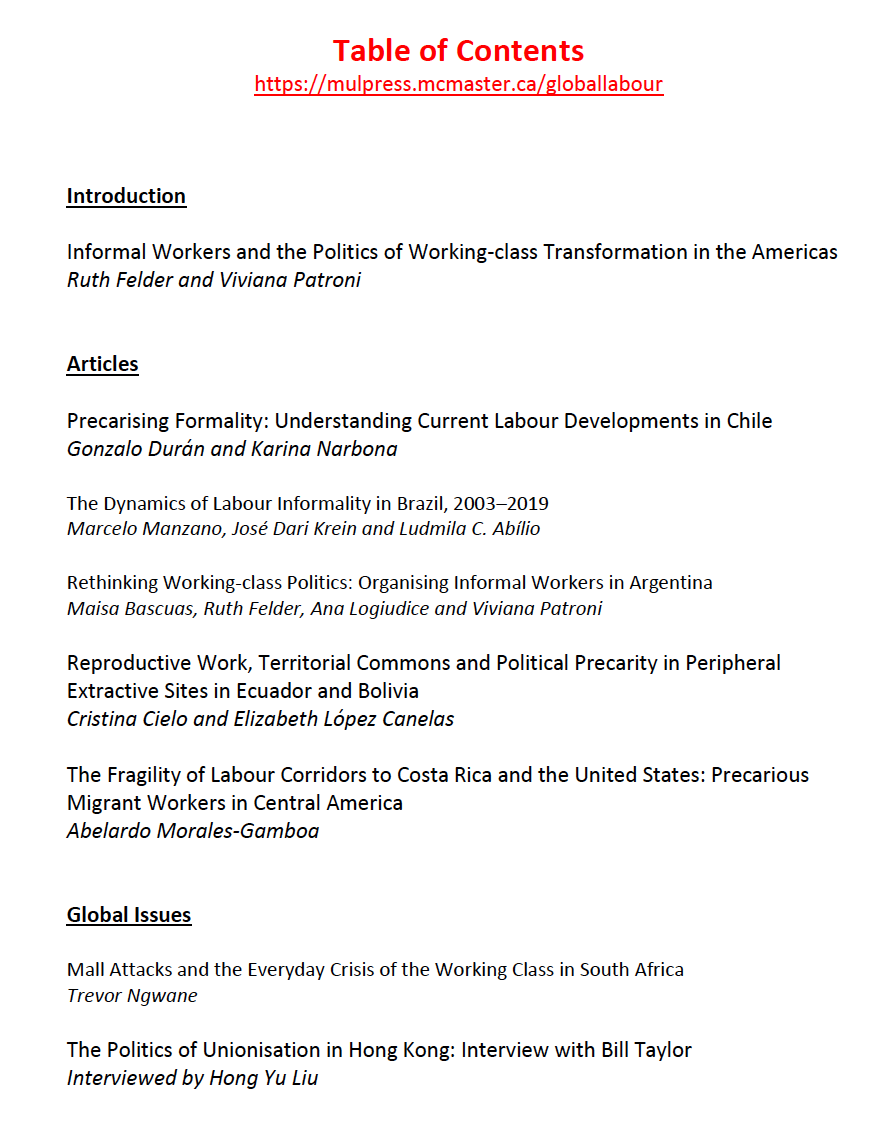 GlobalLabour's tweet photo. The September 2021 Issue if the Global Labour Journal is out now 👇

You can access all the articles here (open access) : https://t.co/Ly8noiYD1v
 
Table of contents in the images below https://t.co/lnPdR68yLJ