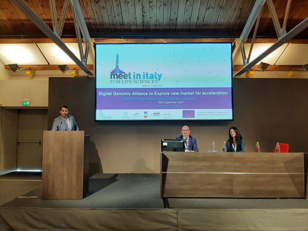 projectgenera's tweet image. Today Great GEN.ERA project presentation by @Genopole and Distretto ad Alta Tecnologia Campania Bioscience and active participation of other clusters&amp;amp;SMEs at the Meet in Italy 4 Life Sciences in Genova, Leading national matchmaking&amp;amp;update event in Life Sciences. @laurentpepin91