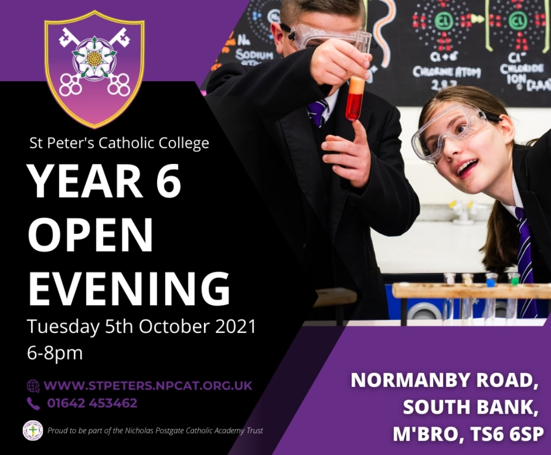 StPetersCC's tweet photo. We are so excited about our Y6 Open Evening next Tuesday. We really can't wait to give parents, carers and children a taste of St Peter’s life and to meet future members of the #StPetersFamily https://t.co/o1sGV4ZBbq