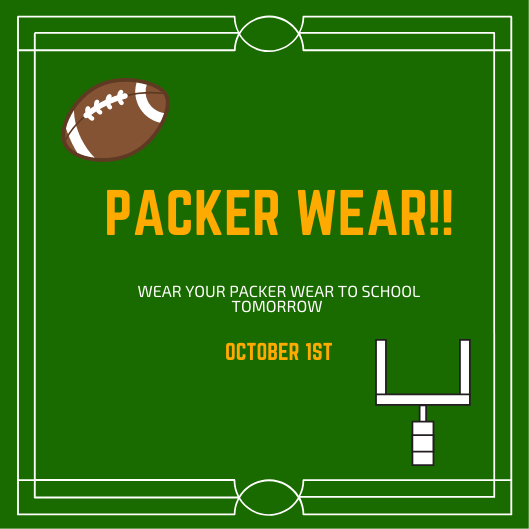 WalkerNxGL's tweet photo. Tomorrow is Packer Wear Day @ Walker School! https://t.co/8HdmcgwJJA