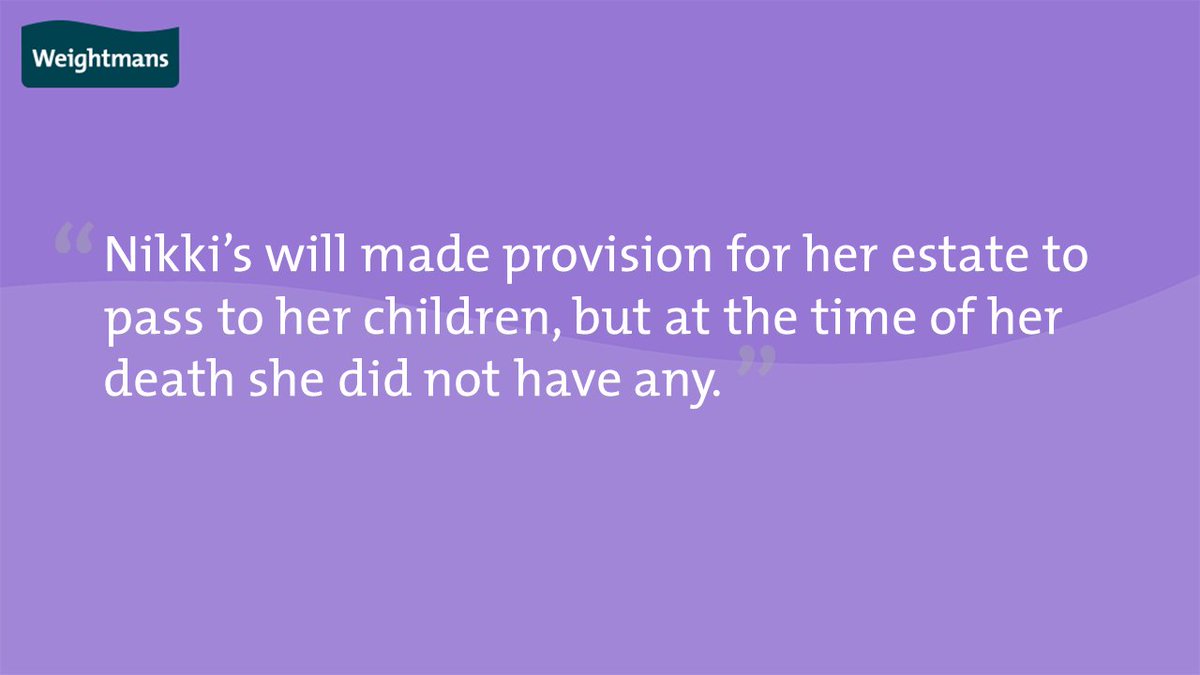 Weightmans's tweet photo. What is partial intestacy and how do you avoid it? 

In our latest insight we answer these questions and explore what lessons can be taken from Big Brother star Nikki Grahame's will. 

https://t.co/DCxWNP76ss 

#PartialIntestacy https://t.co/1i2EDlNlqh