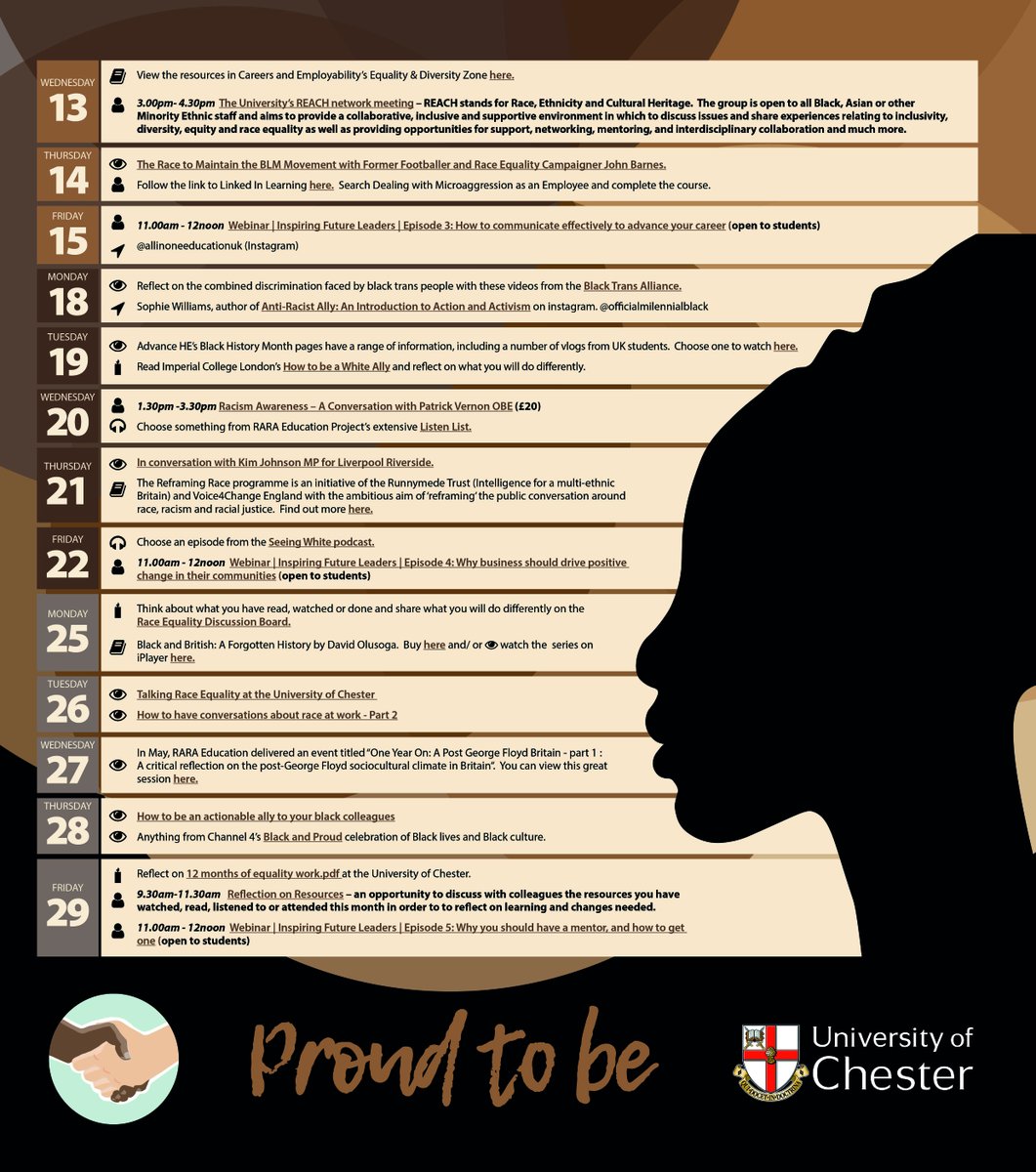 #BlackHistoryMonth2021
Black History Month 2021 invites Black and Brown people
around the UK to share what they are Proud To Be – for a festival
of celebration in October.