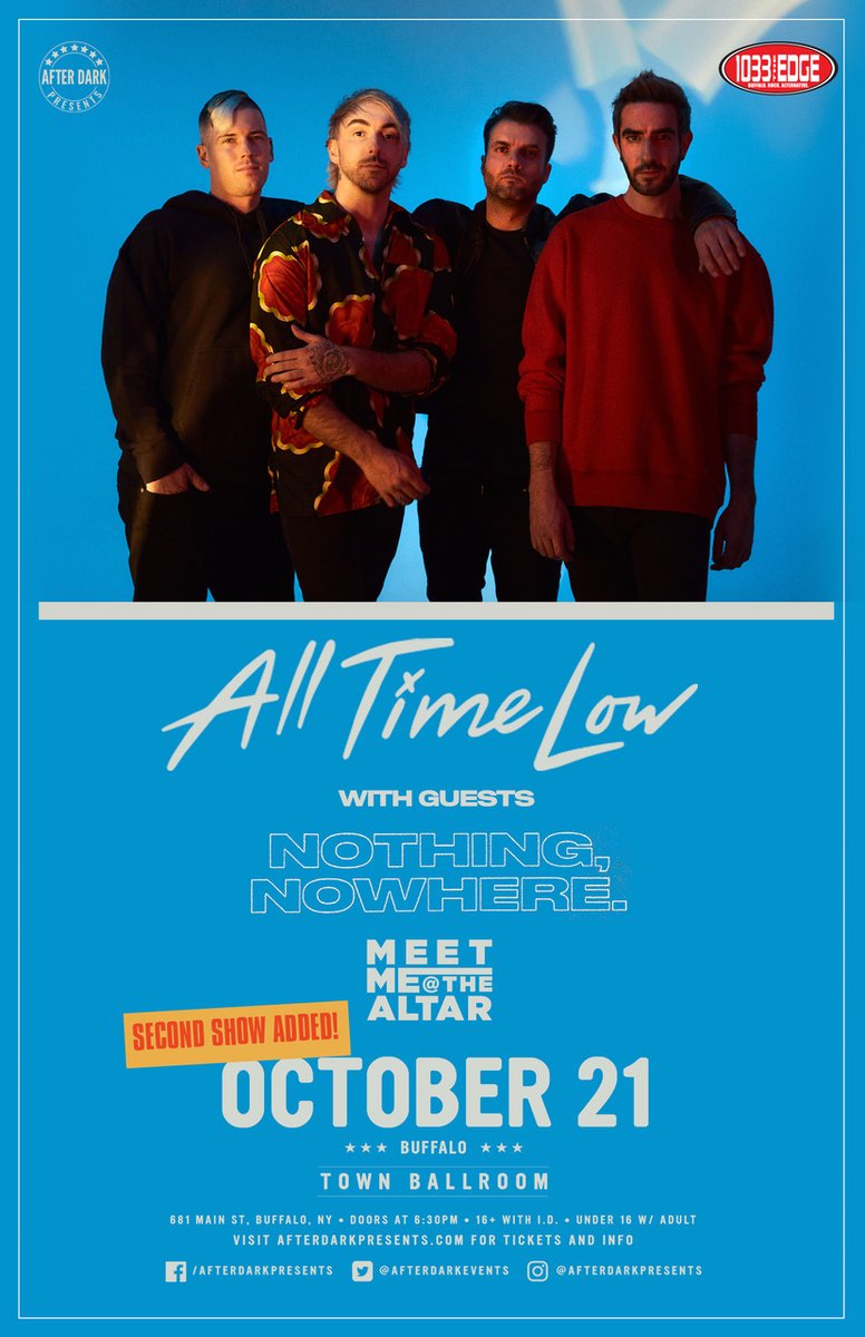 Buffalo! Added a second show for you, tickets on sale Friday 10am ❤️ alltimelow.com