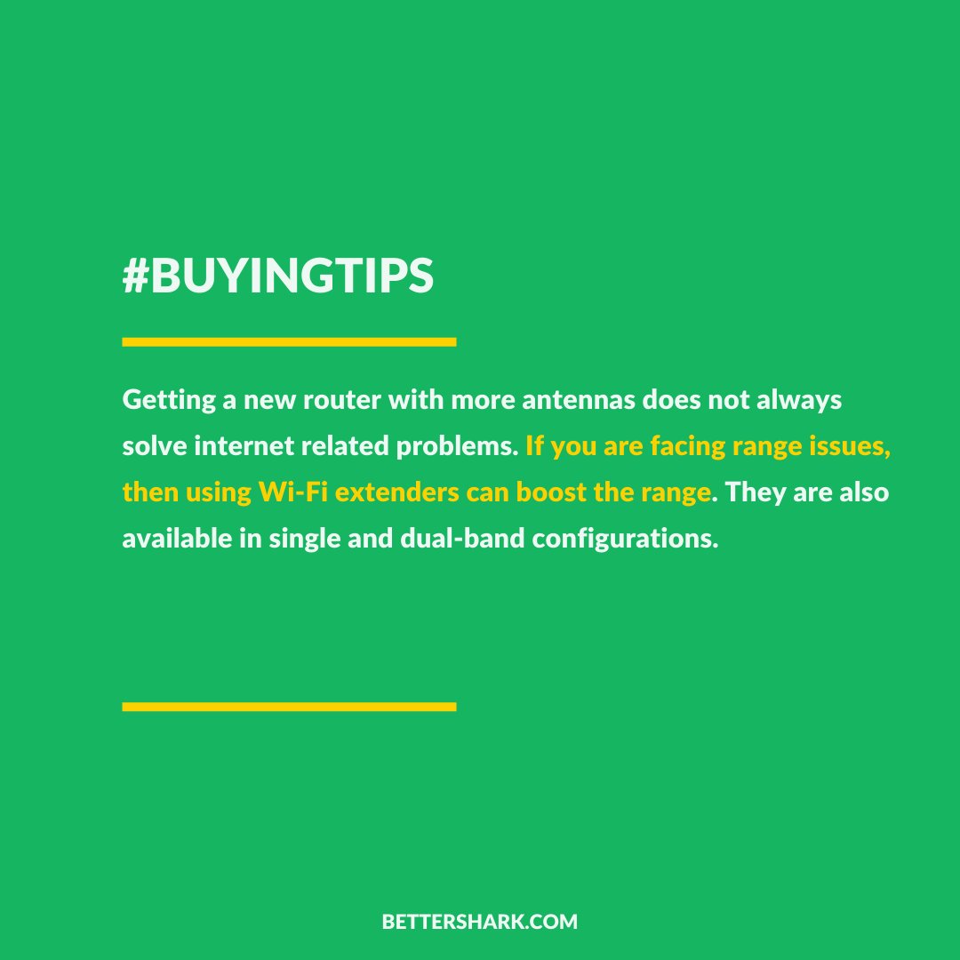 Bettershark's tweet photo. Single band routers operate only at 2.4GHz and offer a maximum speed of 300Mbps. They are more suitable for small houses with limited numbers of devices. Choose a single band router if you live in a small home.

Follow us for more such tips.

#Bettershark #BuyingTips #Techhacks https://t.co/DQtUDQx9td