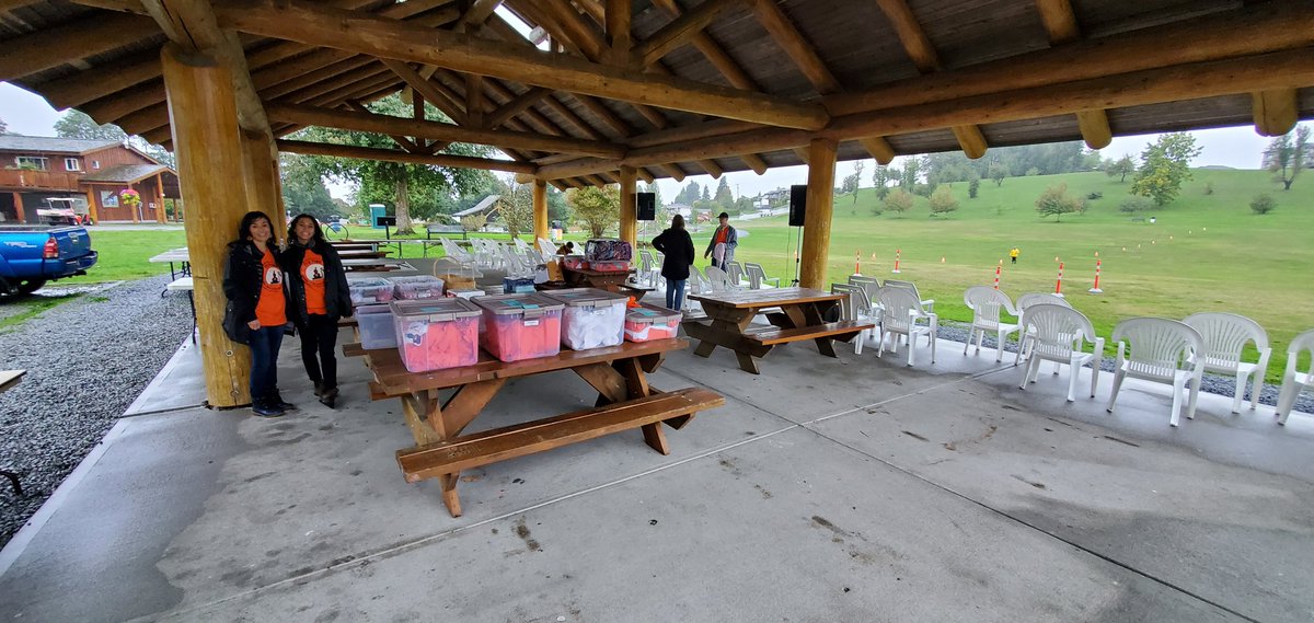 Omen_1984's tweet photo. Setting up for  #TruthAndReconciliation event at Heritage Park in Mission. Historical site of #residentialschools 
#PhyllisWebstad #honourtheday @MPSD75 @Mission_BC @VancouverPD https://t.co/ervhYjBthG