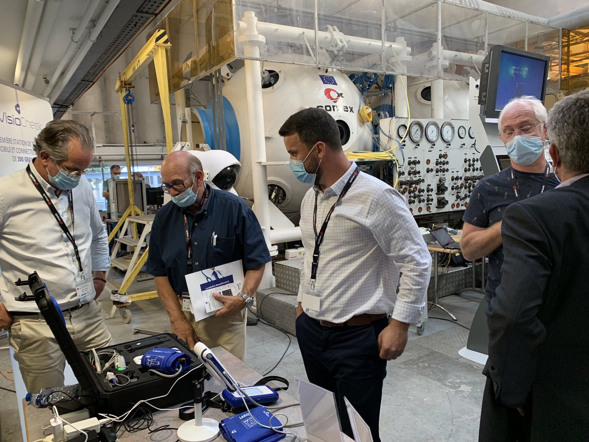 BewellConnect's tweet photo. JOUR 1 : #Marseille - Ouverture du 2eme Congrès Francophone de Médecine Subaquatique et Hyperbare ! ☀️#Visiocheck séduit avec la multiplicité d’usages : #monitoring en caisson hyperbare, #télésurveillance centralisée, prise en charge des accidentés en évacuation #héliportée https://t.co/9o4kU5ieQ0