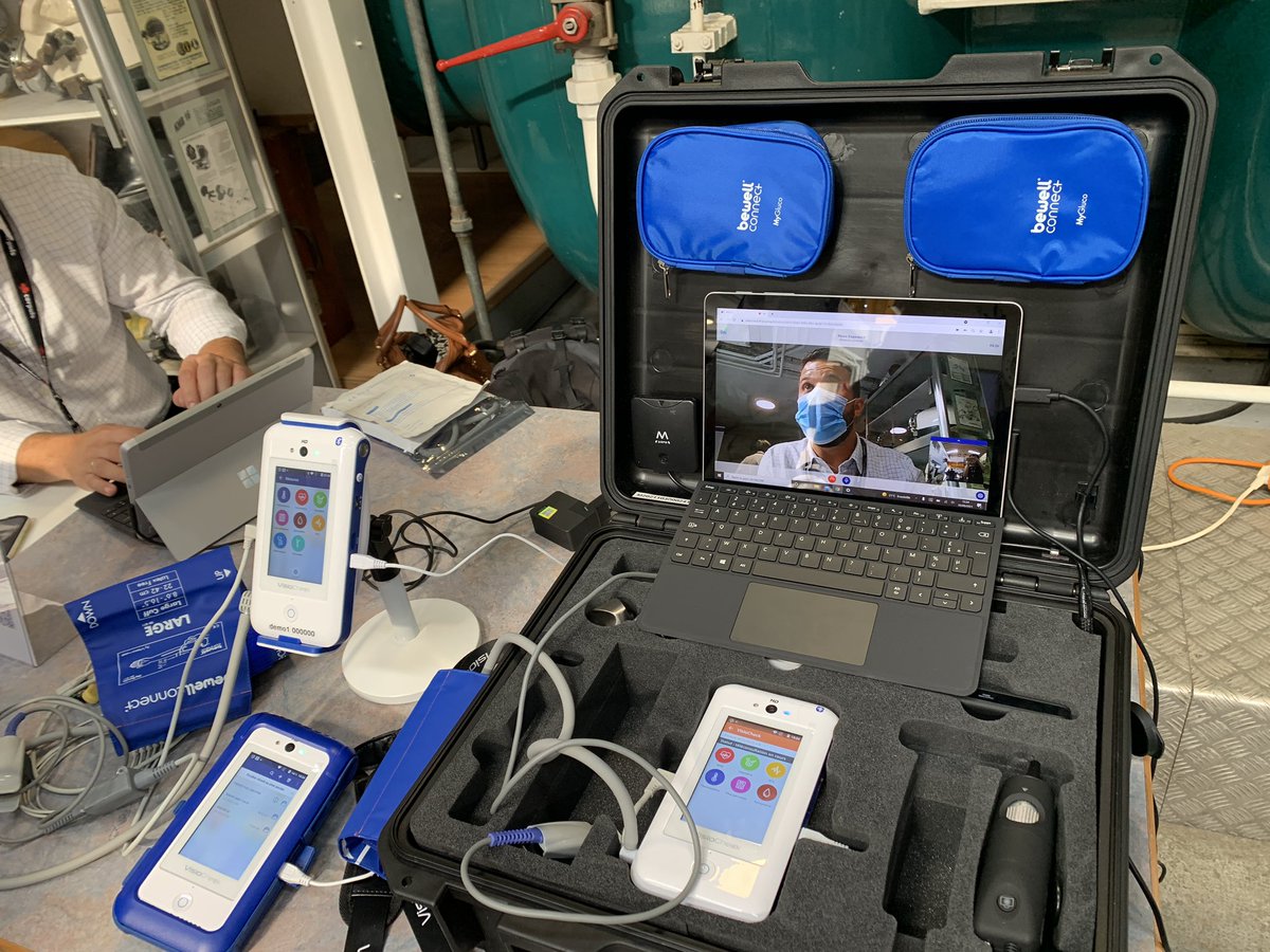 BewellConnect's tweet photo. JOUR 1 : #Marseille - Ouverture du 2eme Congrès Francophone de Médecine Subaquatique et Hyperbare ! ☀️#Visiocheck séduit avec la multiplicité d’usages : #monitoring en caisson hyperbare, #télésurveillance centralisée, prise en charge des accidentés en évacuation #héliportée https://t.co/9o4kU5ieQ0
