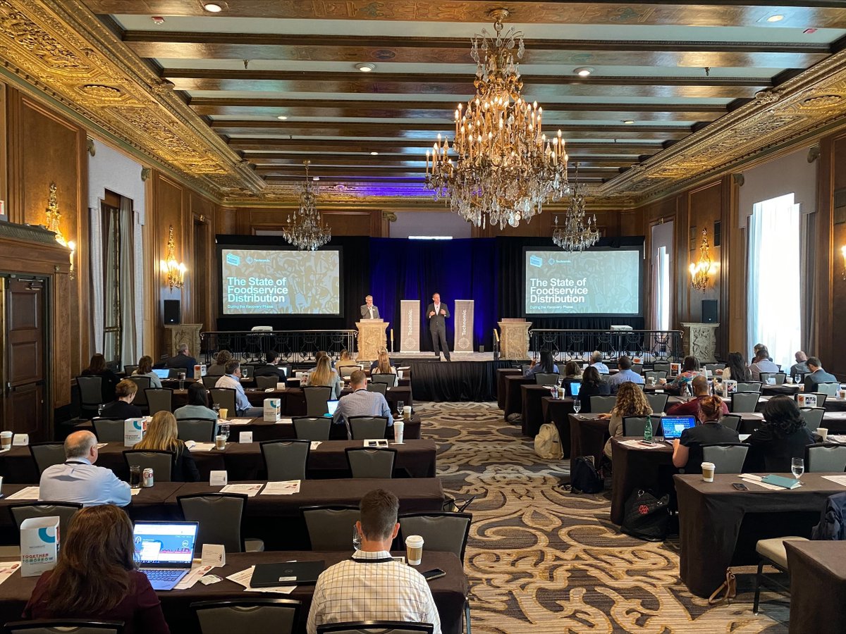 technomic's tweet photo. Here's @davidhenkes, senior principal, and Wade Hanson, principal, presenting our Future of Distribution study for our Foodservice Planning Program members. Learn more about joining today: https://t.co/s9r9SpViWA https://t.co/cRle76ReS3
