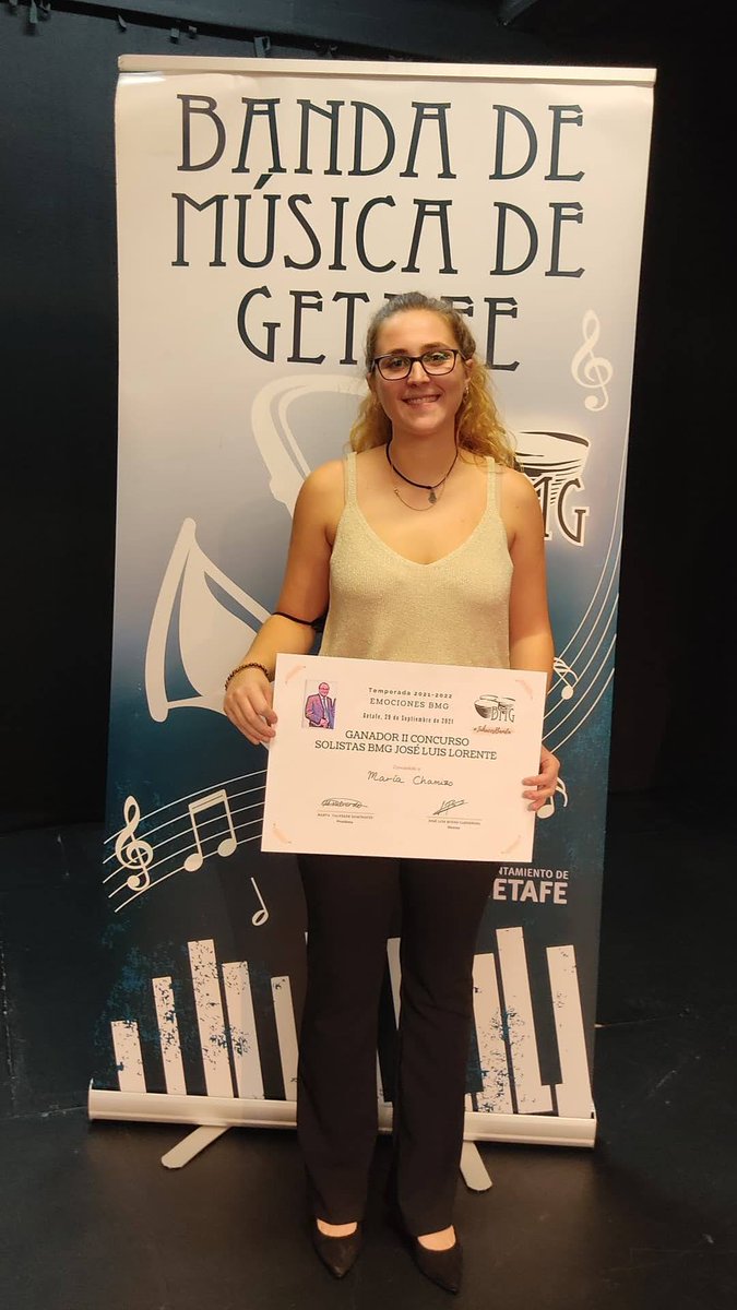 bmgetafe's tweet photo. 🏆  Ya tenemos ganadora del II Concurso Solistas BMG José Luis Lorente 👇

👏Enhorabuena María Chamizo ganadora con la obra "Rhapsody para Saxofón Alto" de André Waignein.

🤗Felicidades a los otros 2 concursantes: Martin y Lidia

#BMG #TúhacesBanda 
#Getafe #Música #Cultura⤵️ https://t.co/bmA1iQEq3J