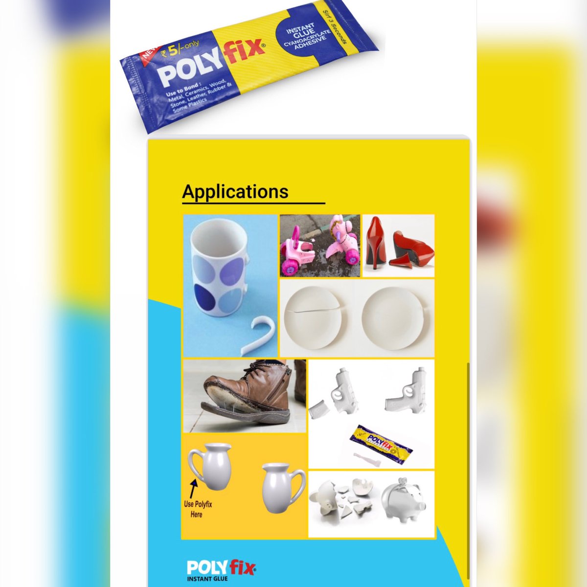 Polyfix_Glue's tweet photo. Bond that never Breaks !!!

#bensonpolymersltd #chipkaye3secondmein #polyfixinstantadhesives #polyfix_instant_glue #polyfixproducts #polyfix https://t.co/so5PydGiBe