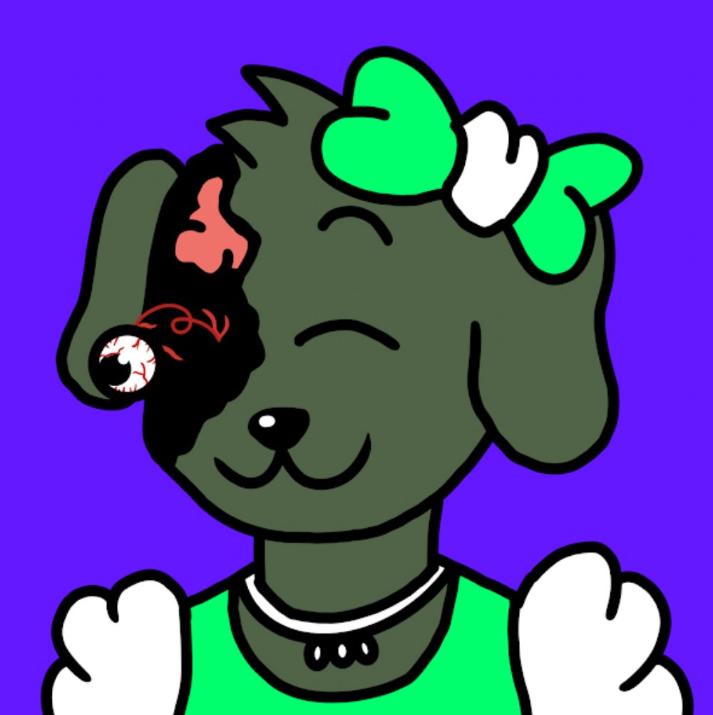 🔥Pup #966
Happy zombie Pup 😁
🟢Type: Zombie (RARE)
🟢Price: 0.02 ETH &amp; NO gas fees
🟢Regular airdrop for owners &amp; discord members
✨discord.gg/4qP8pXPvUz

opensea.io/assets/matic/0…

#NFTCommunity #nftcollectors #nftcollection #nftart #NFTdrops #NFTartist  #NFTshill