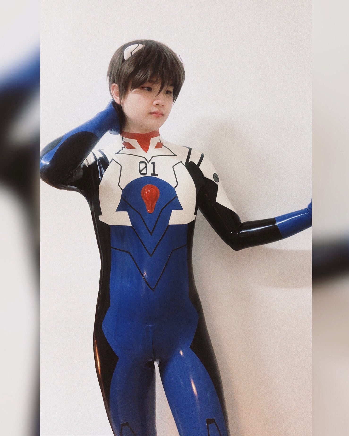 ラバーキャットスーツ/プラグスーツ/コスプレ/シンジ/エヴァ ラバーキャットスーツ/プラグスーツ/コスプレ/シンジ/エヴァ ラバー