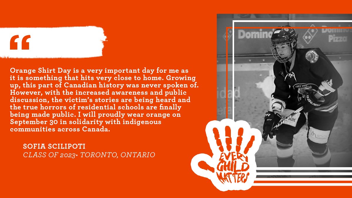 su_whockey's tweet photo. Our team is proud to be participating in #OrangeShirtDay and honoring all of the Indigenous victims and survivors of residential schools in Canada. https://t.co/qnQ0rxAXH6