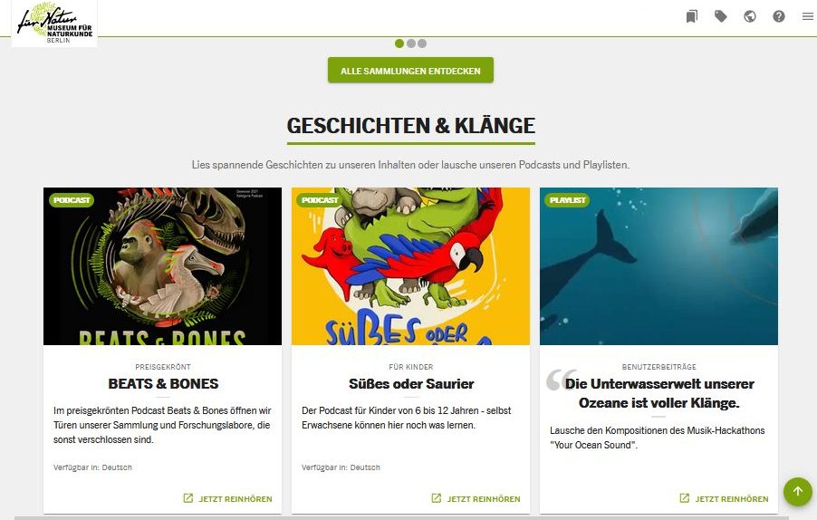 MFN_Mediasphere's tweet photo. Neue Features im @mfnberlin #Datenportal! Entdeckt unsere ausgewählten digitalen Sammlungen und probiert den neuen Audioplayer aus inkl. aller Podcasts aus dem Museum und unserer Hackathon-Kompositionen #YourOceanSound.
#BeatsandBones #SüßesOderSaurier
https://t.co/Hnvs2IxuBF https://t.co/zLLuTDUZsA