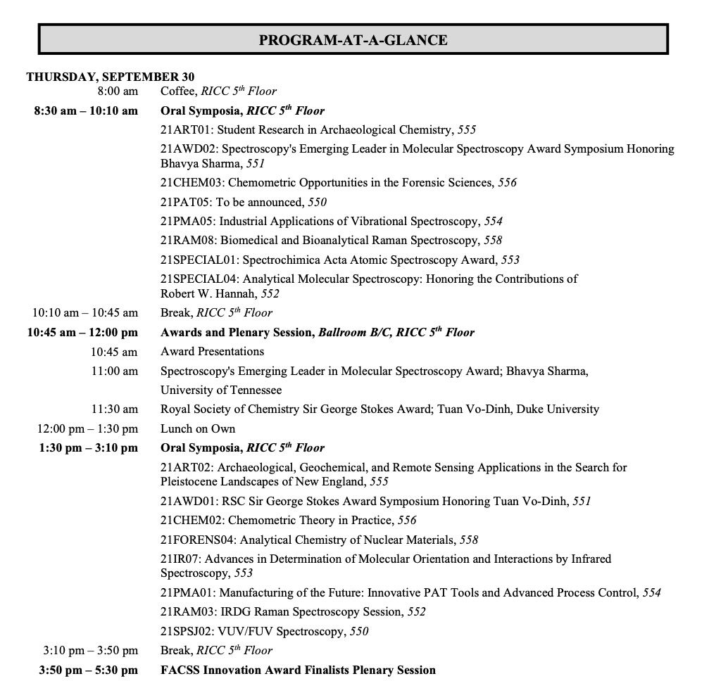 SocAppSpec's tweet photo. The penultimate day at #SciX2021 begins in a few minutes. Check out the program of todays events below if you haven't already. See you out and about! 

#SAS @FACSSnetworking https://t.co/fhjF7o74fm