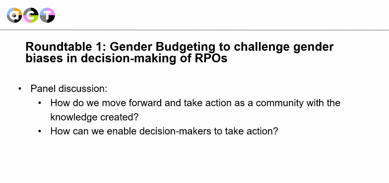 ACTonGender's tweet photo. 🗣️ Now: Roundtable 1 - #ACTonGenBUDGET CoP: Gender Budgeting as a means to tackling gender biases in decision-making, with Peter Bjelskou, Scott Taylor, @ballantinejoan, and @tindara_addabbo 

#ACTonGender https://t.co/0oGxS7Wxoe
