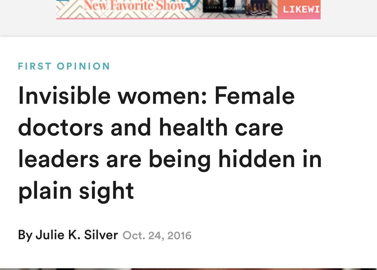 To the #WomenInMedicine who feel invisible in #AcademicMedicine: I see you. The work you are doing is AMAZING. And it’s good work, y’all. It’s meaningful. It’s necessary. Keep doing the good work, and keep fighting to have that work valued. 

statnews.com/2016/10/24/fem…