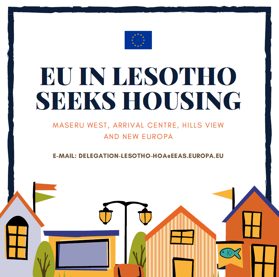 EUinLesotho's tweet photo. The #EUinLesotho is looking for a 2-bedroom house to rent in Maseru with a garage, gates and a security fence with razor wire. The EU Delegation could possibly install razor wire. We prefer a freestanding house; however, apartments will also be considered. https://t.co/YByawlRC51