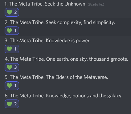 Gmoot Metas! 

What describes us best?

We have poll running in our discord channel👉discord.gg/yk4QFJs6