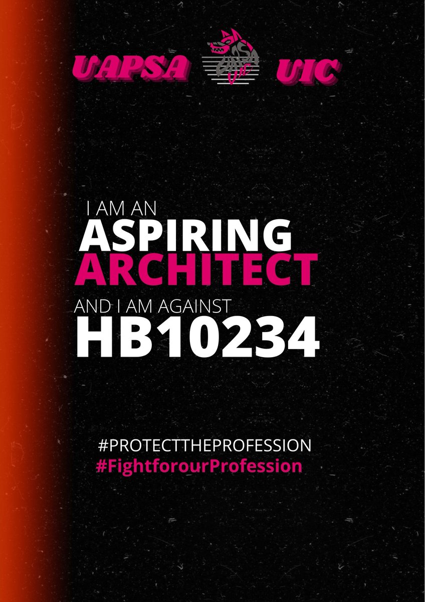 UapsaUic's tweet photo. I am an ASPIRING ARCHITECT, and I am against HB 10234.

#ProtecttheProfession
#FightForOurProfession
#UAPSAUIC

Layout by: Gene Iligan https://t.co/GyTyLD80xW
